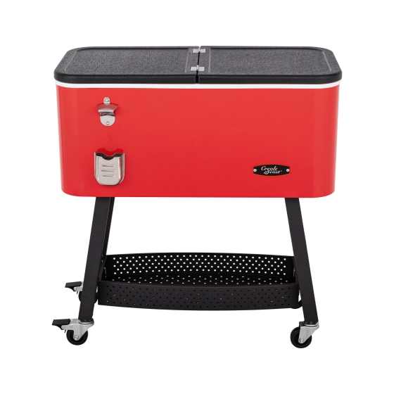 80 Qt. Premium Rolling Cooler in Red